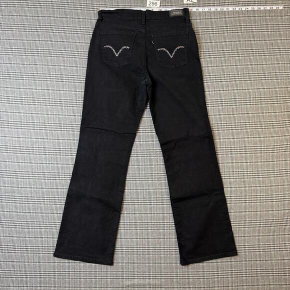 Levi's Women's Jeans Black Denim Bootcut Stretch Rhinestone Size 10M - Picture 1 of 9